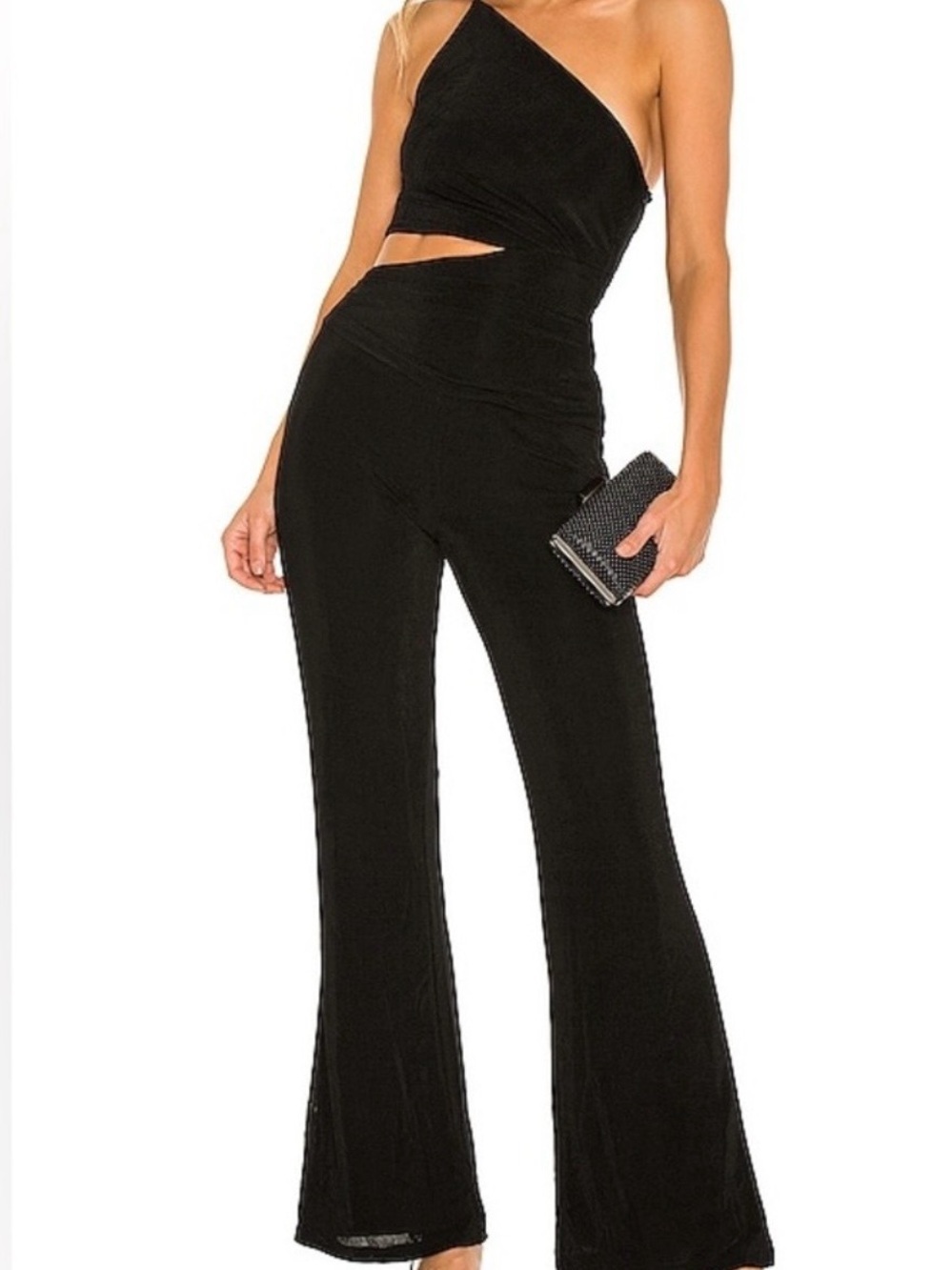 MISHA NWT Cut-Out One Shoulder Wide Leg Stretch Jumpsuit - Picture 3 of 10
